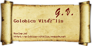 Golobics Vitális névjegykártya
